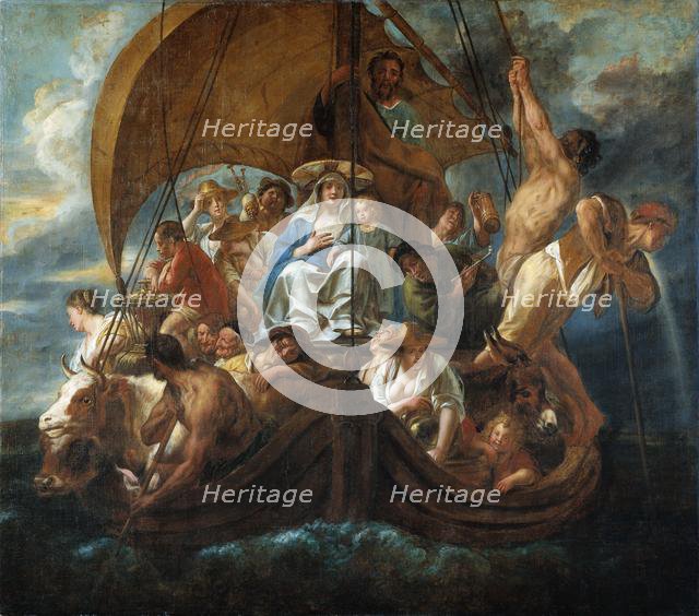The Holy Family in a Boat , 1652. Creator: Jordaens, Jacob (1593-1678).