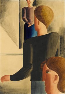 Three Figures in the Room (Simple Gesture), 1928. Creator: Schlemmer, Oskar (1888-1943).