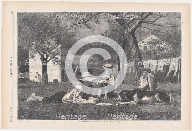 The Nooning (Harper's Weekly, Vol. XVII), August 16, 1873. Creator: Unknown.