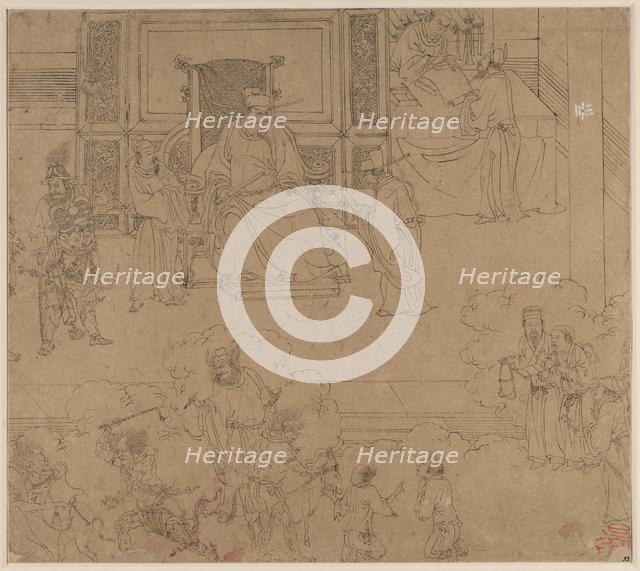 Album of Daoist and Buddhist Themes: Kings of Hells: Leaf 33, 1200s. Creator: Unknown.