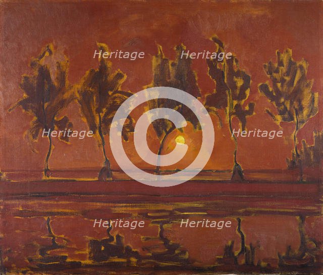 Trees on the Gein with moon rising, 1907. Creator: Mondrian, Piet (1872-1944).