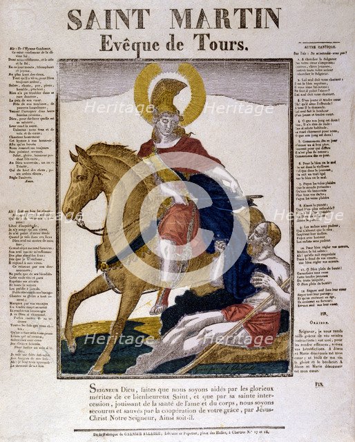 St Martin of Tours, 4th century (19th century). Artist: Anon