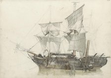 Sailing ship, 1797-1838. Creator: Johannes Christiaan Schotel.