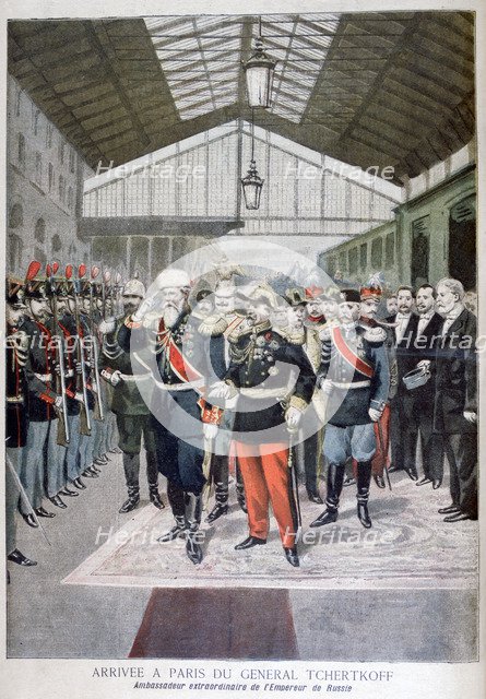 Arrival of General Tchertkoff (Chertkov), Russian ambassador to France, Paris, 1895. Artist: Unknown