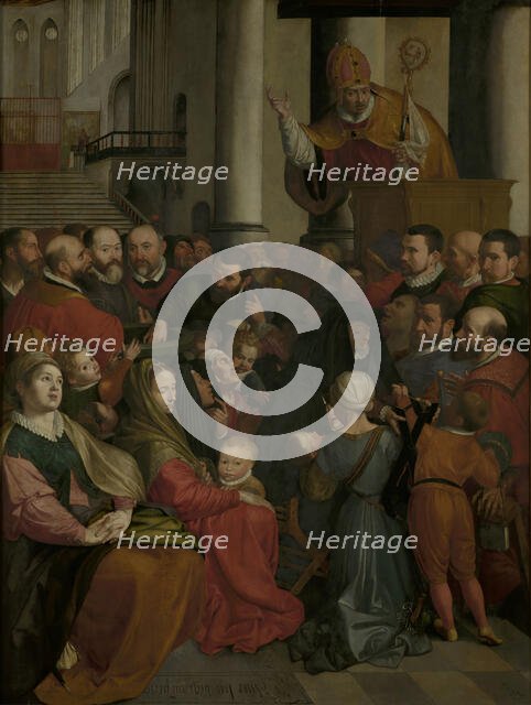 Saint Eligius of Noyon Preaches in Antwerp, 1588. Creator: Ambrosius Francken I.
