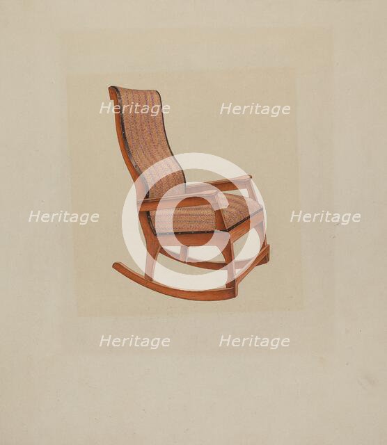 Shaker Rocking Chair, c. 1938. Creator: Lon Cronk.