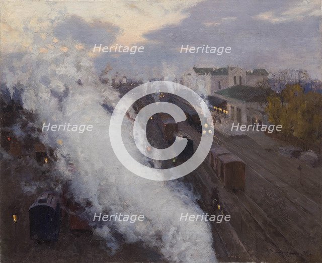 Kharkov Railway station, 1892. Artist: Vinogradov, Sergei Arsenyevich (1869-1938)