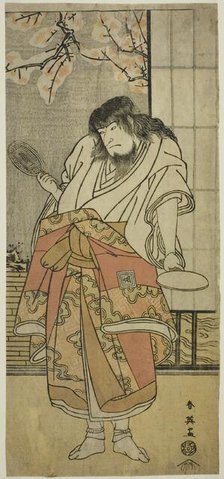 The Actor Ichikawa Komazo II as the monk Shunkan in the play "Shunkan Shima..., c. 1791. Creator: Katsukawa Shun'ei.
