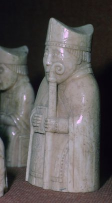 A Bishop - The Lewis Chessmen, (Norwegian?), c1150-c1200. Artist: Unknown