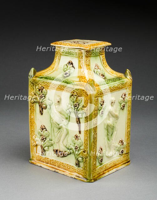 Tea Canister, Staffordshire, 1780. Creator: Staffordshire Potteries.
