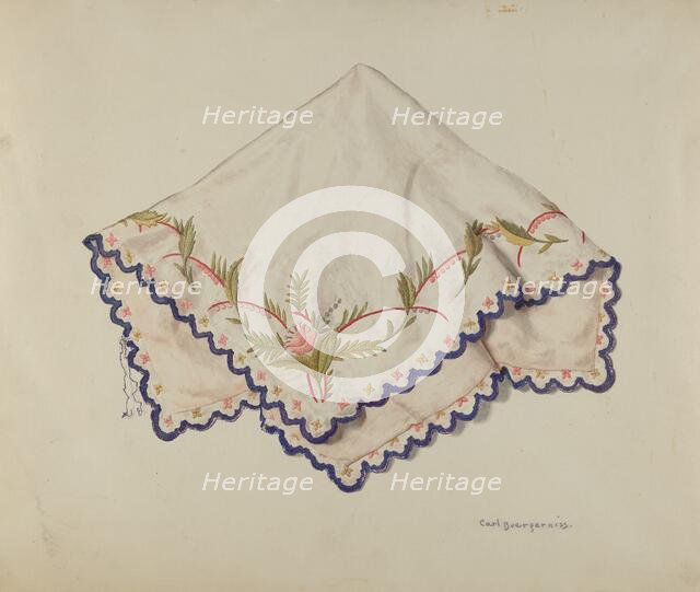 Pillow Slip or Case, 1935/1942. Creator: Carl Buergerniss.