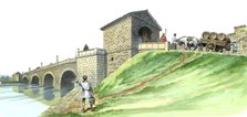 Hadrian's Wall Chesters Bridge Abutment, c2rd century, (1990-2010). Artist: Philip Corke.
