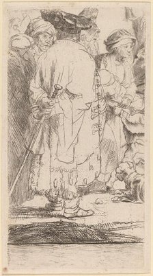 The Man with a Cane (Fragment from the Hundred Guilder Print), c. 1649. Creator: Rembrandt Harmensz van Rijn.