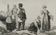 Russian peasants, 1839. Creator: Augustin François Lemaitre.