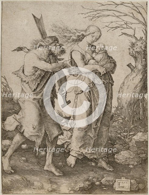 Adam and Eve with Cain, 1510. Creator: Leyden; Lucas; van (1489/94-1533).