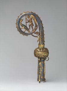 Head of a Crozier with Saint Michael Slaying the Dragon, French, 1220-30. Creator: Unknown.