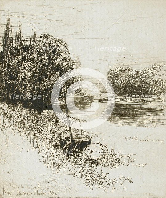 Kew Ait, 1864. Creator: Francis Seymour Haden.