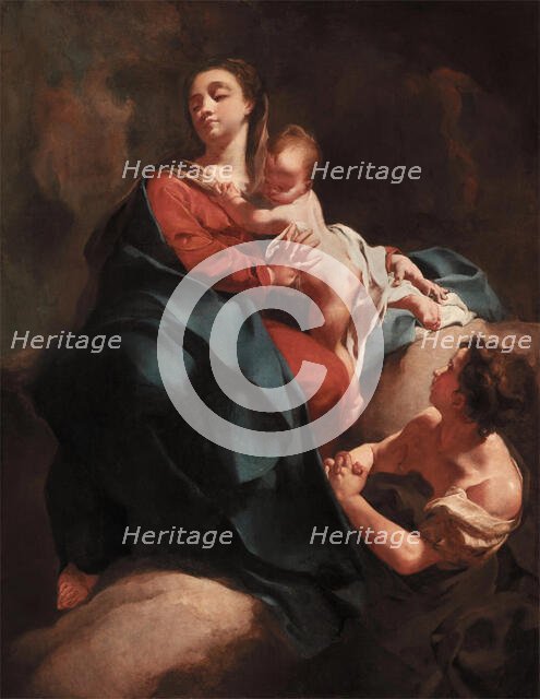 Madonna and Child with an Adoring Figure, between 1715 and 1718. Creator: Giovanni Battista Piazzetta.