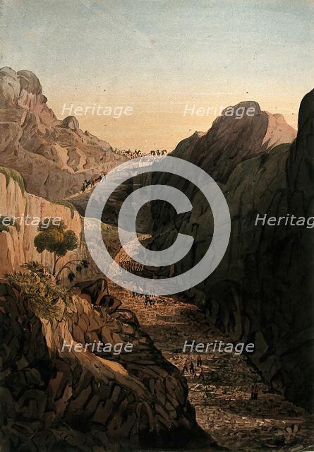 Transporting artillery through a mountain pass, Afghanistan. Creator: Unknown.