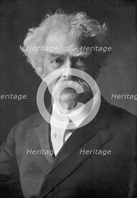 Samuel Langhorne Clemens, American humorist, novelist, writer and lecturer, 1910.Artist: Ernest H Mills