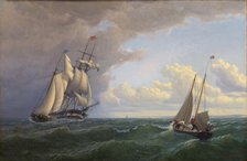 Whaler off the Vineyard--Outward Bound, 1859. Creator: William Bradford.