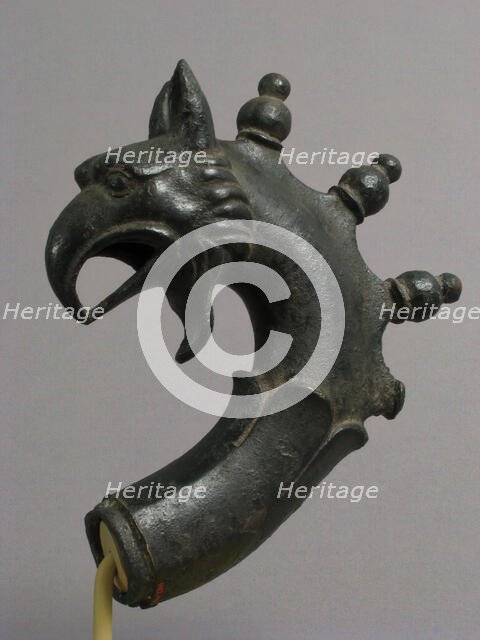 Lamp Handle with a Griffin’s Head, Byzantine, 6th-7th century. Creator: Unknown.