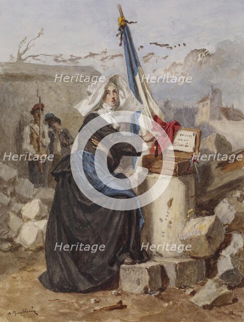 Aid for the Wounded (Sister of Charity), c1865. Creator: Alexandre-Marie Guillemin.