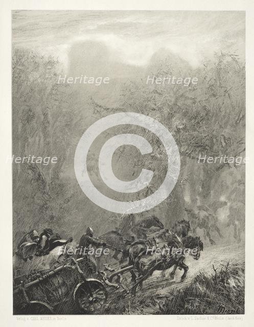 Essay on Stone with Brush and Scraper: The Convoy of Prisoners through a Woods, 1851. Creator: Adolph von Menzel (German, 1815-1905).