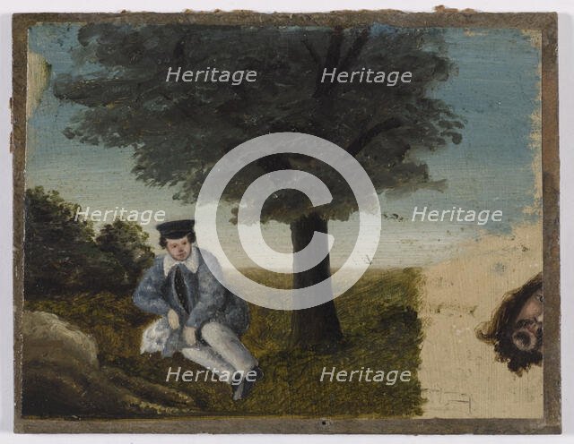 Autoportrait de Gustave Courbet à l'âge de quatorze ans ; fragment de tête barbue, c1833. Creator: Gustave Courbet.