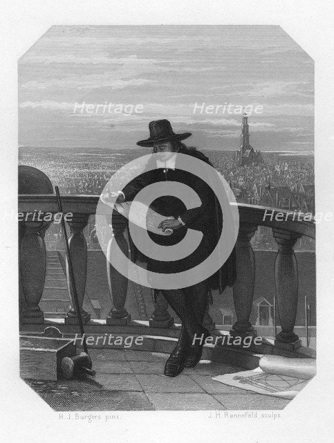 Jacob van Campen, Dutch artist and architect of the Golden Age, 17th century (c1870).Artist: JH Rennefeld