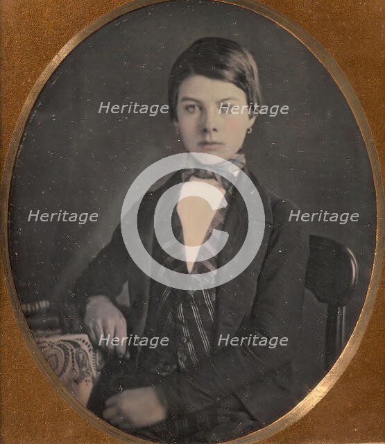 Adolescent, 12, Wearing Earrings and a Suit, 1850s. Creator: Unknown.