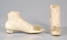 Evening boots, probably French, 1855-70. Creator: Unknown.