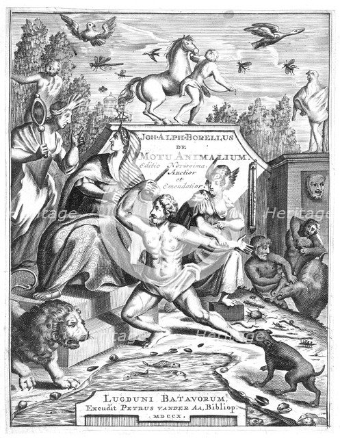Half-title of De Motu Animalum by Giovanni Borelli, 1710. Artist: Unknown