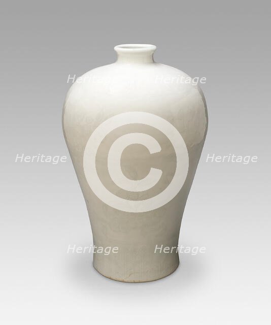 Vase (Meiping) with Peach, Pomegranate, Peapod, and..., Ming dynasty, Yongle period (1403-1424). Creator: Unknown.