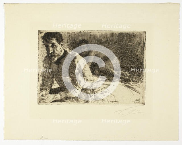 Augustus Saint Gaudens II (Saint Gaudens and His Model), 1897. Creator: Anders Leonard Zorn.