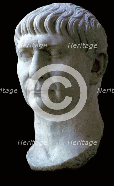 Head of the Roman emperor Trajan, 1st century. Artist: Unknown