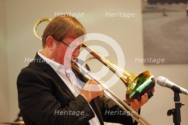 Roger Marks, The Pete Allen Band, Deanwood Park Golf Club, Newbury, Berks, 10th Oct. 2021. Creator: Brian O'Connor.