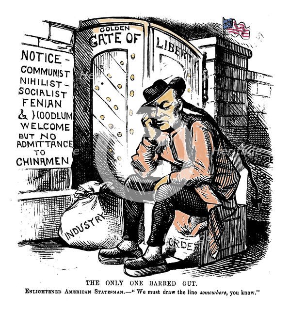 The only one barred out. "We must draw the line somewhere, you know", 1882. Creator: Anonymous.