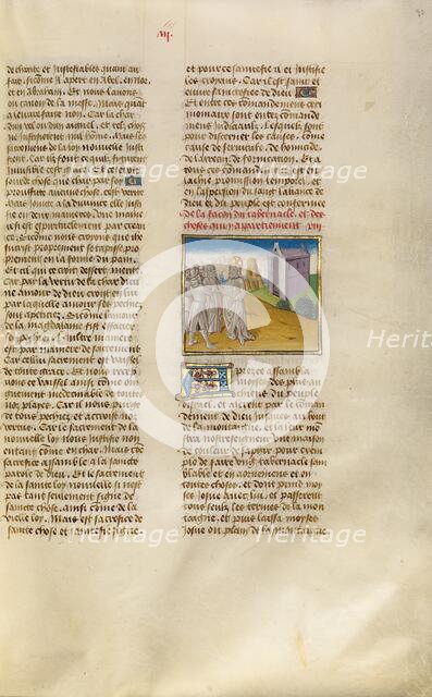 God Instructing Moses on the Building of the Ark of the Covenant; Miroir Historial, about 1475. Creator: Unknown.