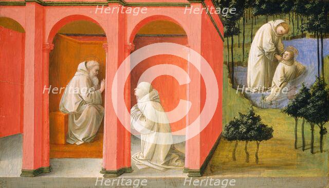 Saint Benedict Orders Saint Maurus to the Rescue of Saint Placidus, c. 1445/1450. Creator: Filippo Lippi.