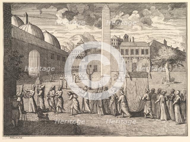 Procession through the Hippodrome, Constantinople (Aubry de La Mottraye's "Travels thro..., 1723-24. Creator: William Hogarth.