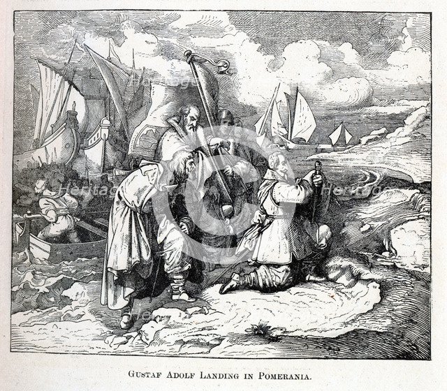 Gustav Adolf Landing in Pomerania, 1882. Artist: Anonymous  