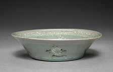 Dish with Inlaid Chrysanthemum Design, 1200s. Creator: Unknown.