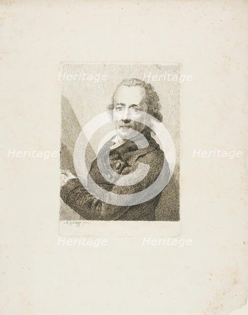 Self-Portrait Before an Easel, c. 1787. Creator: Anton Graff.
