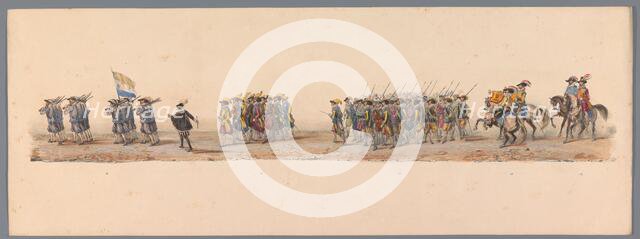 Historical parade at the second centenary of the Utrecht University, 1836 (plate 4), 1837. Creator: Victor Adam.