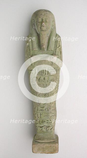Shabti of Psamtek, Egypt, Late Period, Dynasty 26-31 (664-332 BCE). Creator: Unknown.