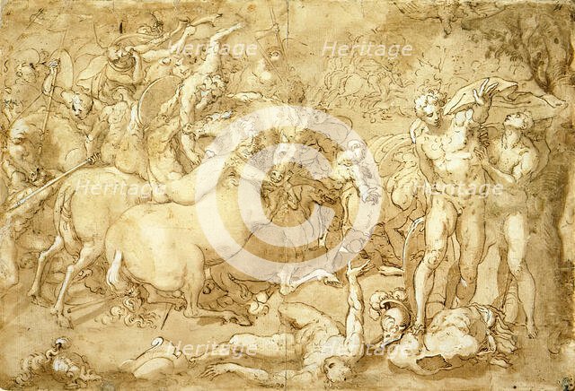 Battle of Nude Men, c1545-1550. Creator: Marco Pino.