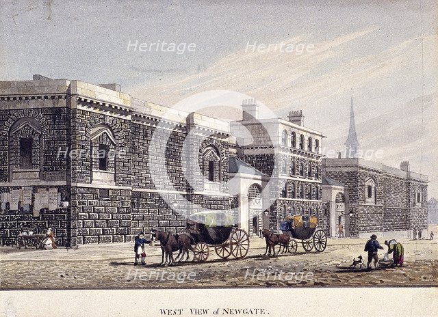 Newgate Prison, Old Bailey, London, c1815. Artist: George Shepherd