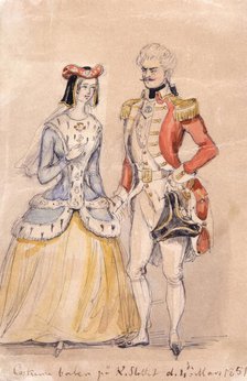 "Costume ball at the royal palace d. 4 March 1851".  Creator: Fritz von Dardel.
