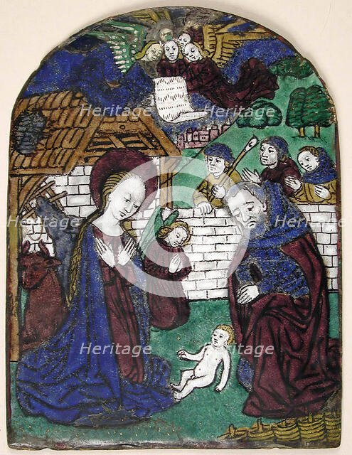 Plaque with Adoration of the Shephards, French, 15th century. Creator: Unknown.